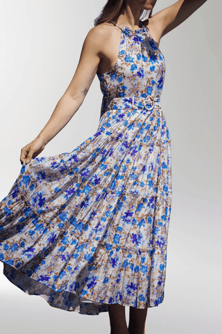 Amalfi Blue Floral Maxi Dress