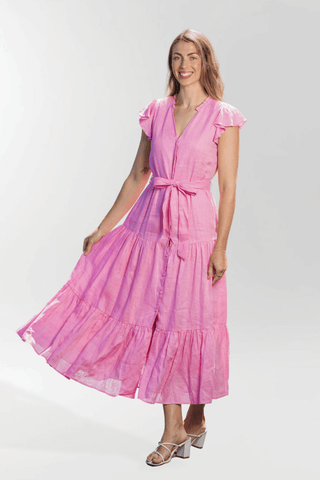 AG Valencia Midi Dress - White Background