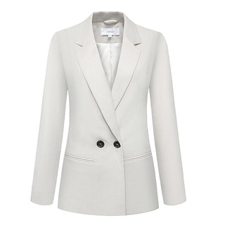Blake Stone Ruched Sleeve Blazer | Alma Gray