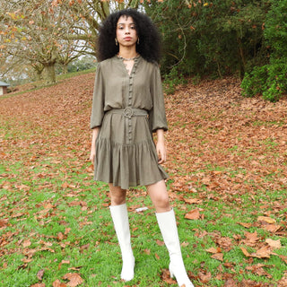 Milly Mini Dress in Sage Green | Alma Gray