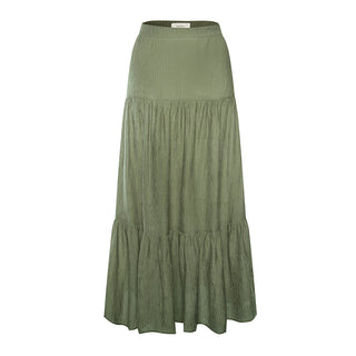 Soul Sage Tiered Midi Skirt | Alma Gray