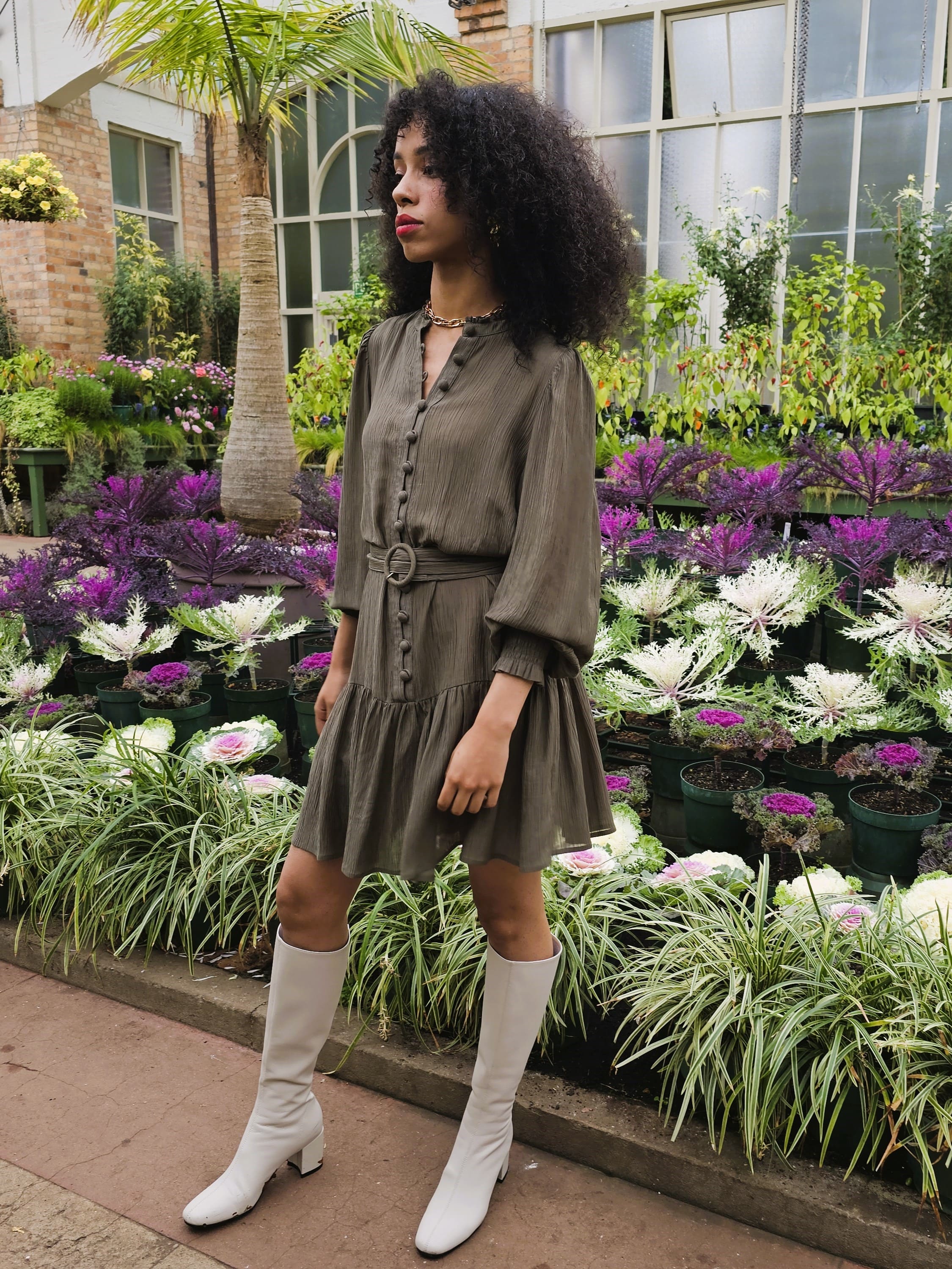Milly Mini Dress in Sage Green | Alma Gray Milly Mini Dress in Sage Green | Alma Gray