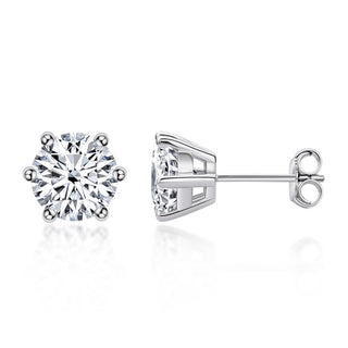 Aurora Moissanite Studs 1 Carat - Silver