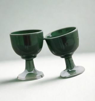 Dark Green Handmade Goblet or Wine Cup