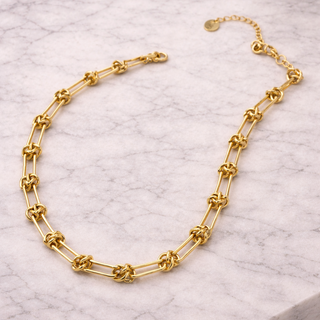 Hailey Knot Chain Necklace - 18K Gold