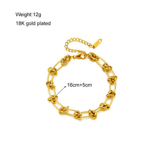 Hailey Knot Chain Bracelet - 18K Gold