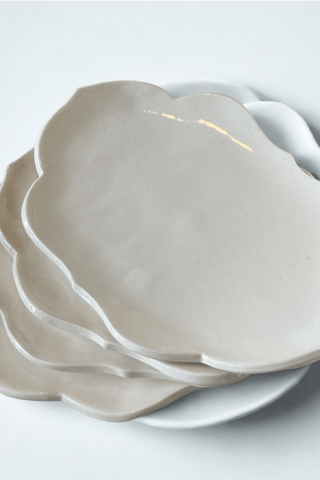 Elegant series cake plate close up stacked