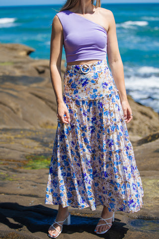 Verona Tiered Maxi Skirt | Alma Gray